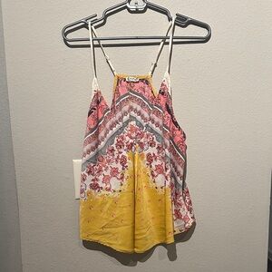 Boho Floral Print Camisole in Pink and Yellow